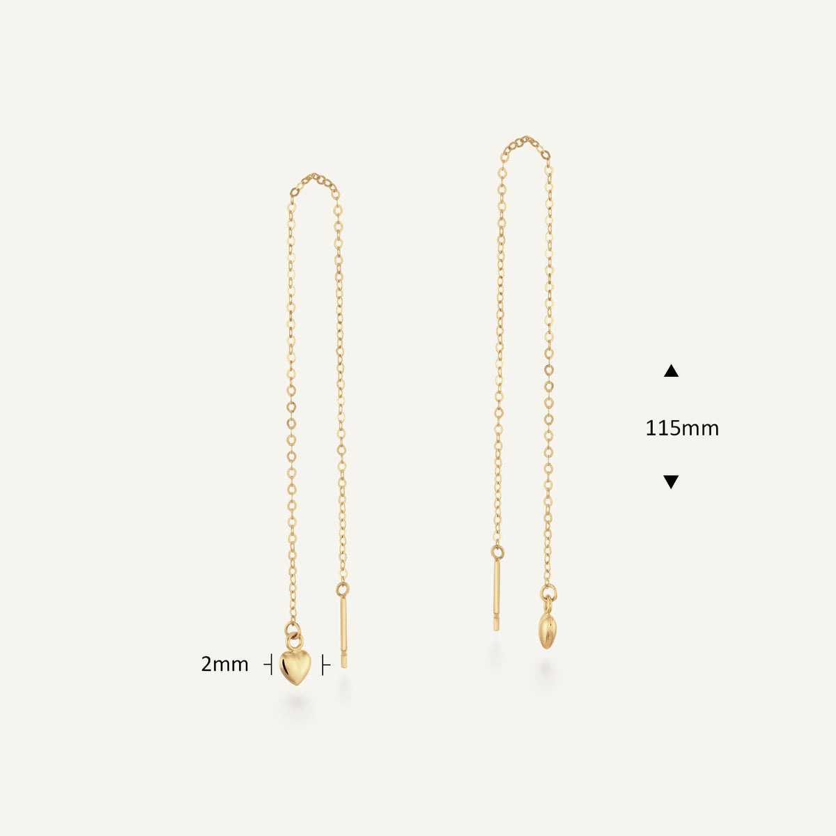 Jackie Amoureuse Threader Earring in 14K Yellow Gold