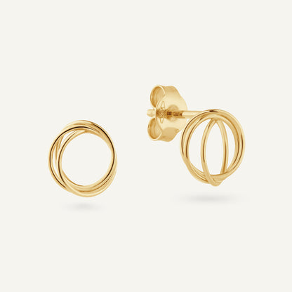 Jackie Spindle Studs in 14K Yellow Gold
