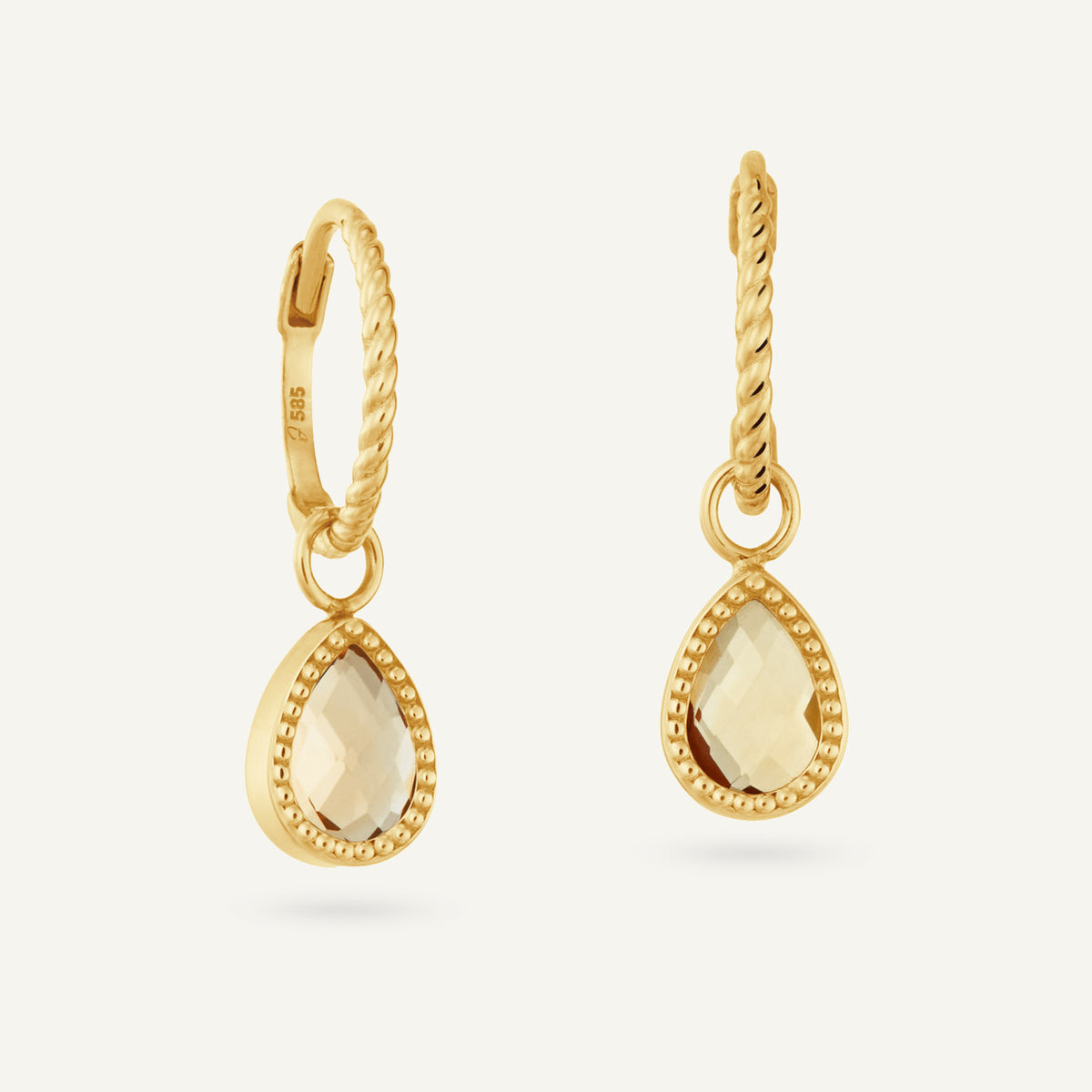 Jackie Amstel Citrine Hoops in 14K Yellow Gold