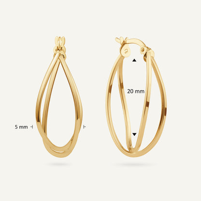 Jackie Maxima Hoops in 14K Yellow Gold dimensions