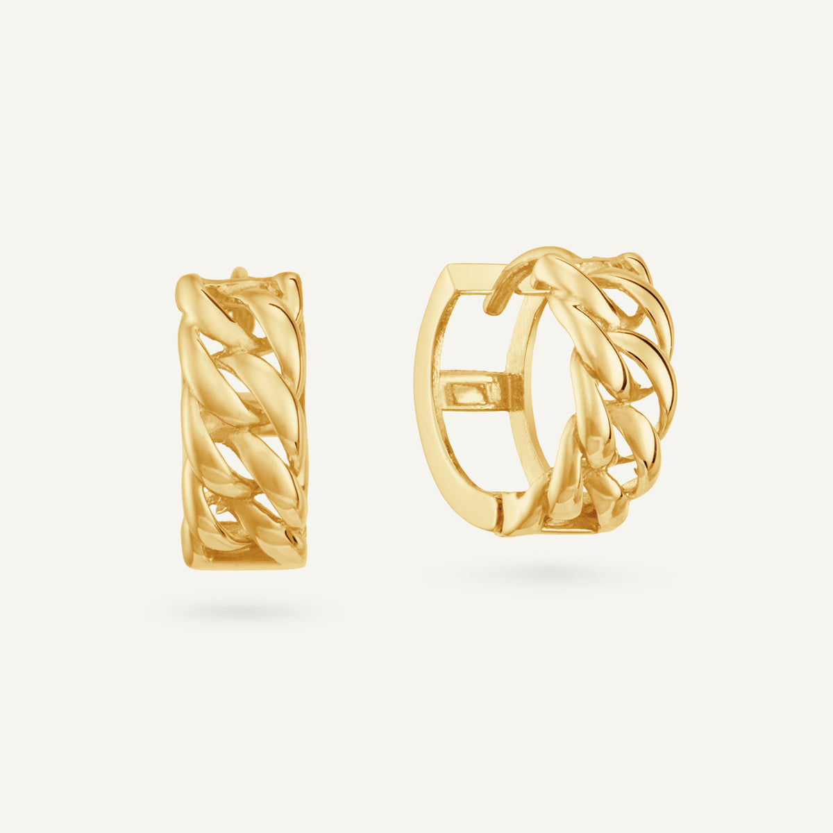Jackie Chain Hoops in 14K Yellow Gold