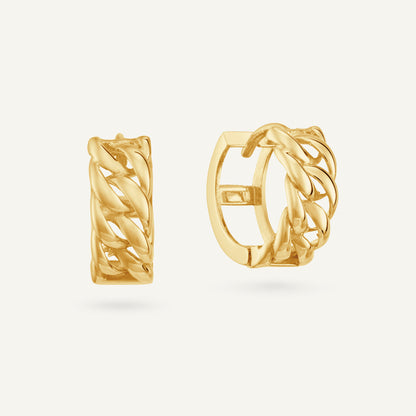 Jackie Chain Hoops in 14K Yellow Gold