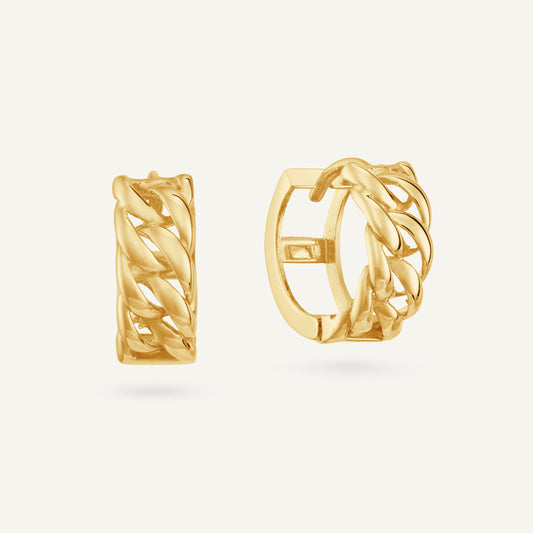 Jackie Chain Hoops in 14K Yellow Gold
