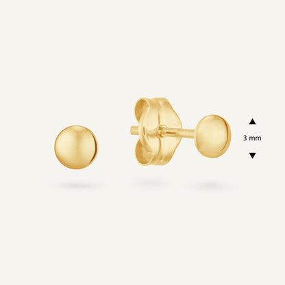 Jackie Holland Studs 3mm in 14K Yellow Gold dimensions