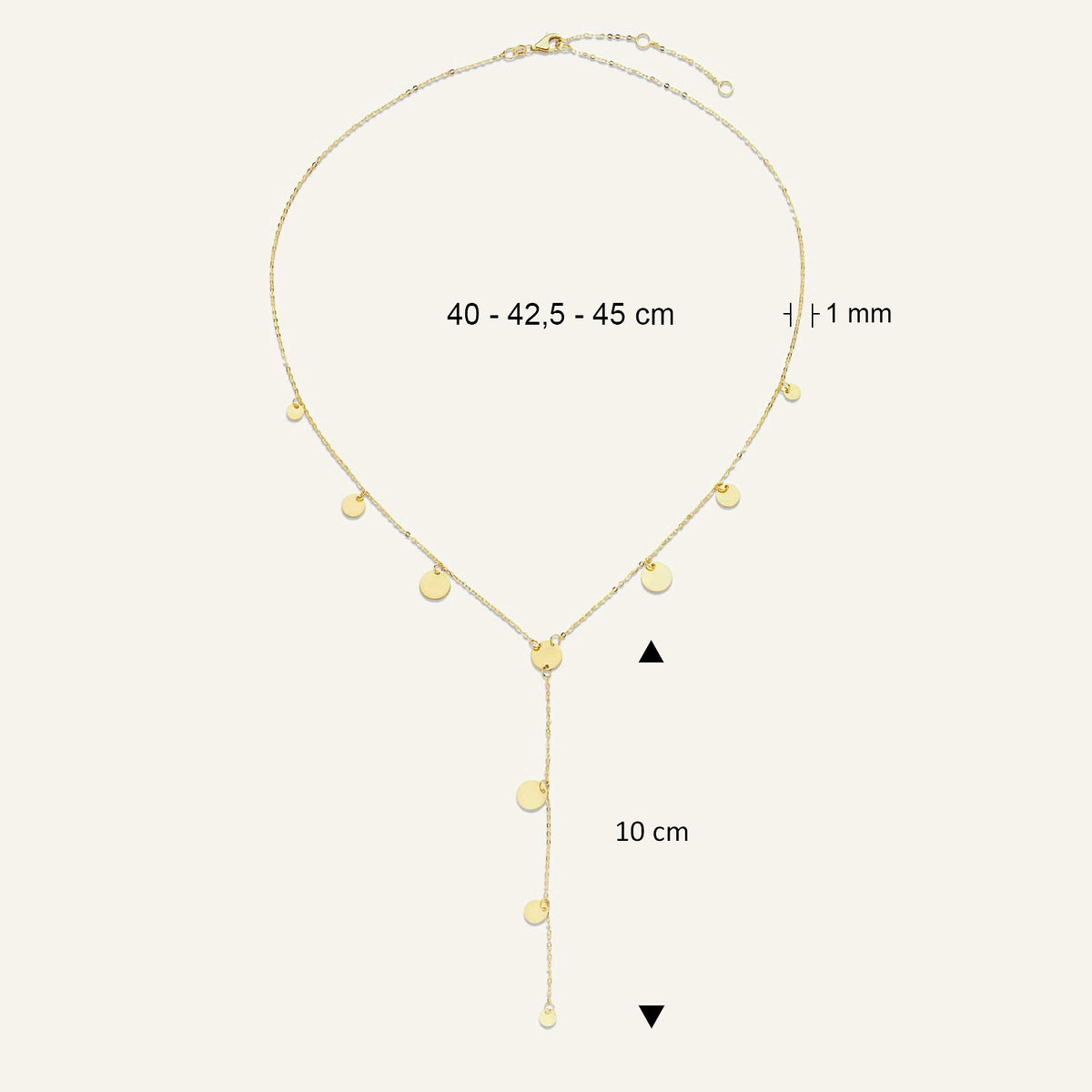 Jackie Amsterdam Dazzle Y-Necklace dimensions
