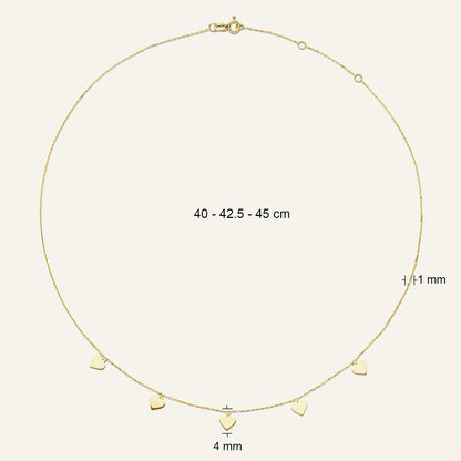 Jackie Amsterdam Hearts necklace dimensions