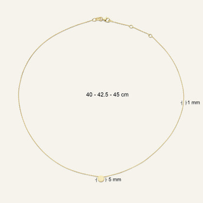 Jackie Amsterdam Plain Circle necklace dimensions