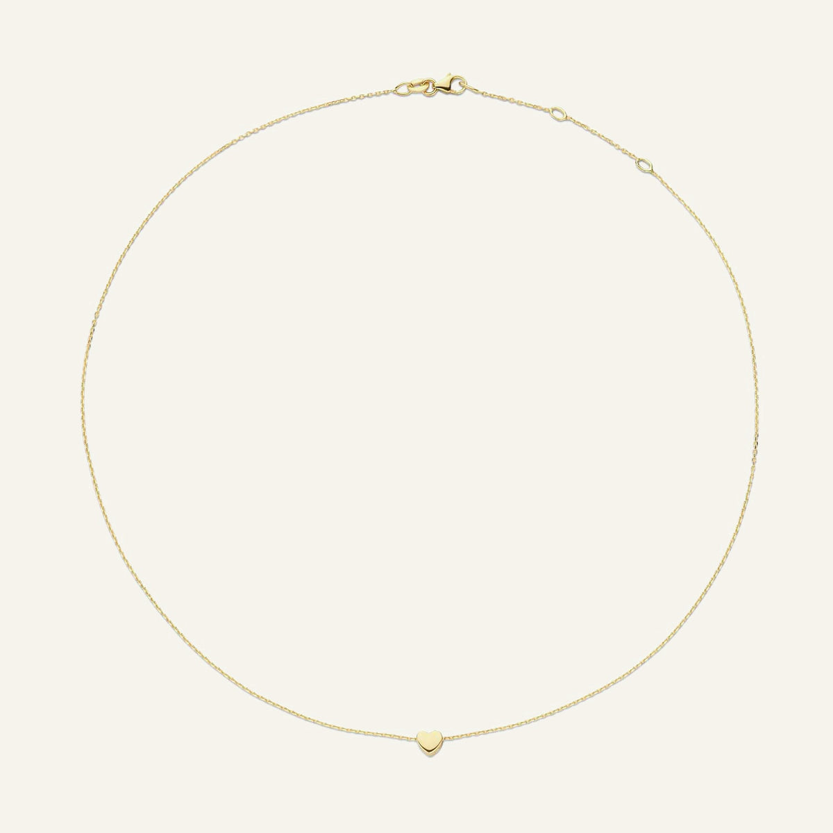 Jackie Amsterdam Plain Heart necklace full chain view