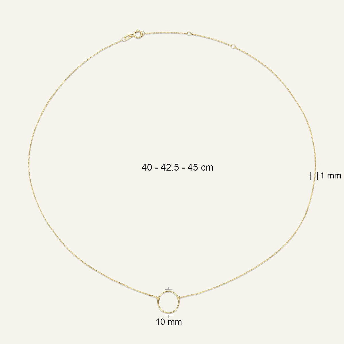 Jackie Amsterdam Circle Silhouette necklace dimensions