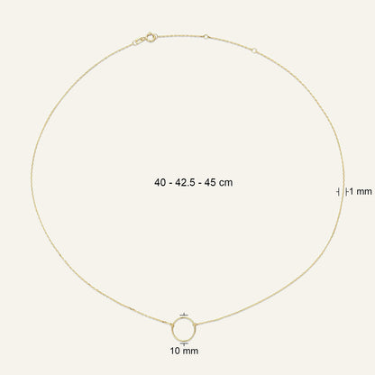 Jackie Amsterdam Circle Silhouette necklace dimensions