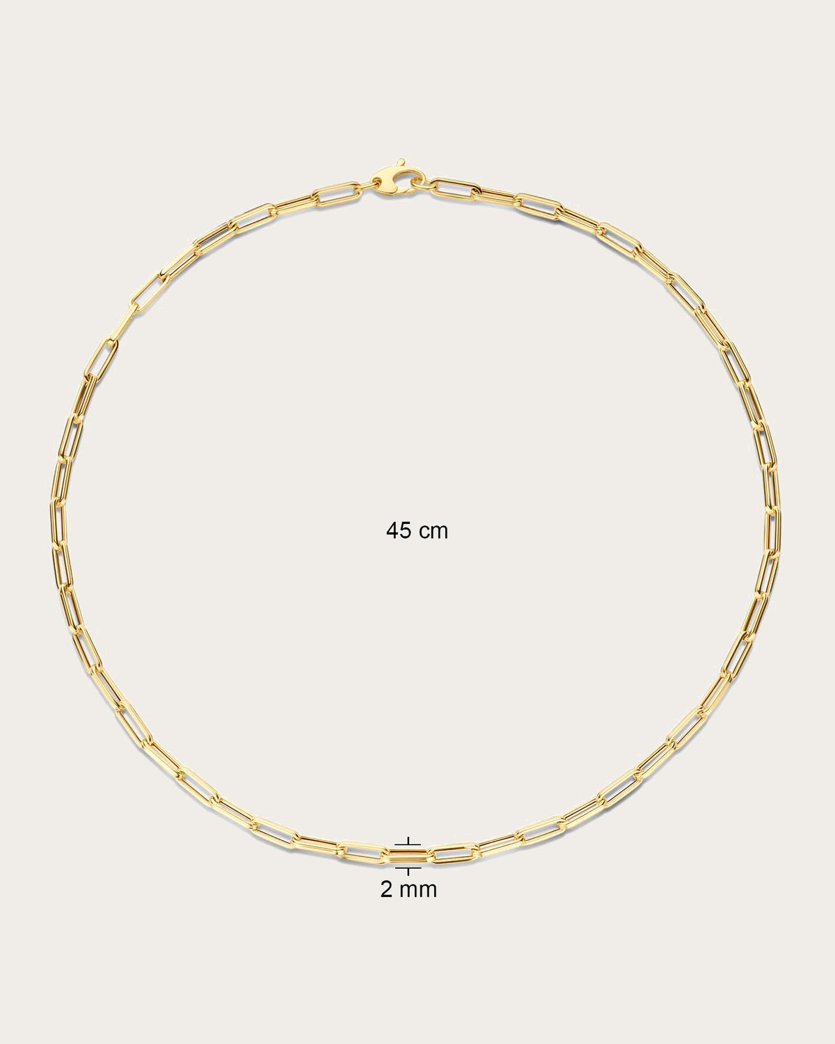 Jackie Amsterdam Elegant Boxlink necklace 45 cm and 2 mm details