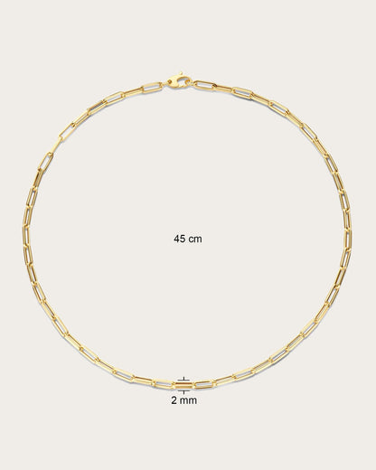 Jackie Amsterdam Elegant Boxlink necklace 45 cm and 2 mm details