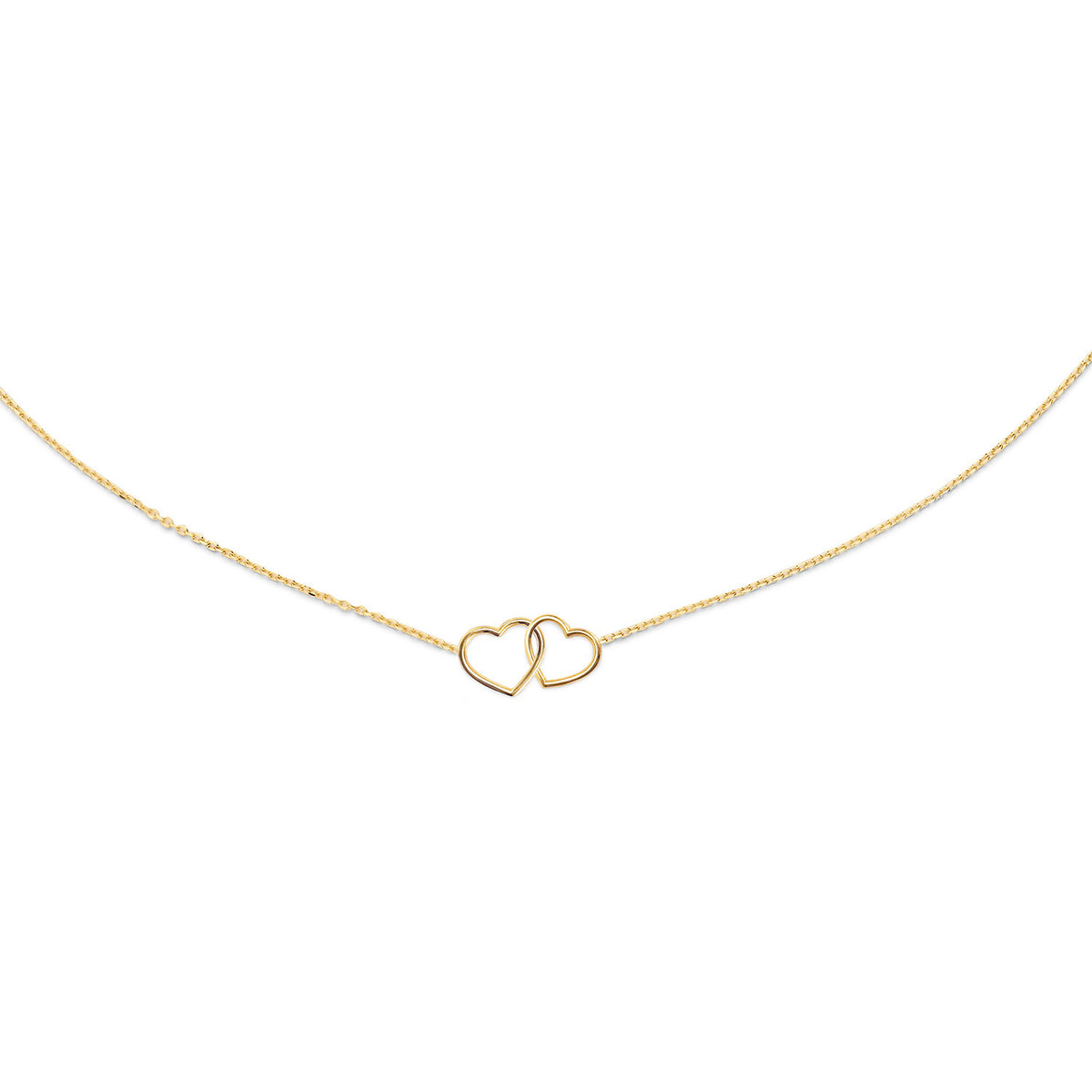Jackie Double Heart Necklace in 14K Yellow Gold - image 4