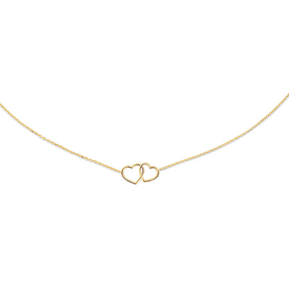 Jackie Double Heart Necklace in 14K Yellow Gold - image 4