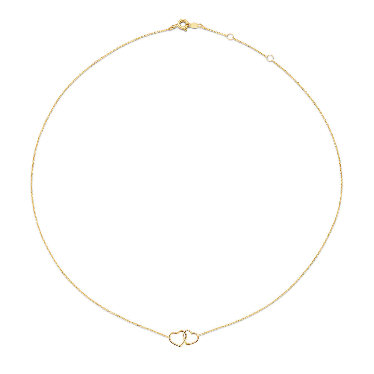Jackie Double Heart Necklace in 14K Yellow Gold - image 3