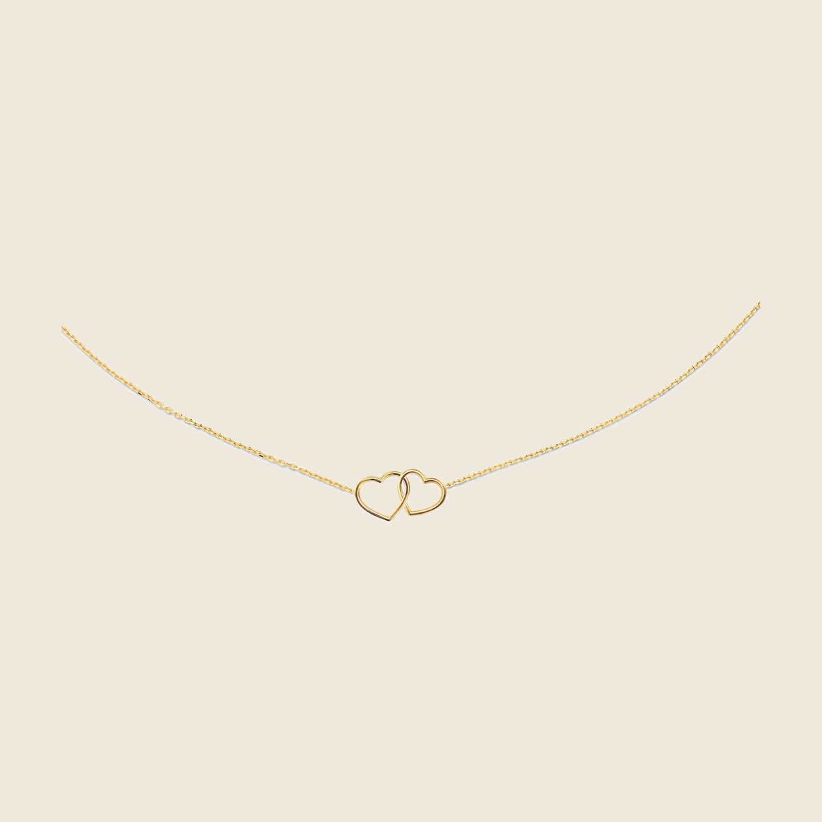 Jackie Double Heart Necklace in 14K Yellow Gold - image 1