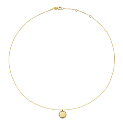 Jackie Sunflower Engraving Necklace in 14K Yellow Gold - image 3