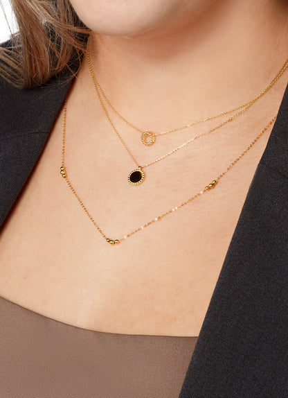 Jackie Sunflower Engraving Necklace in 14K Yellow Gold - image 2