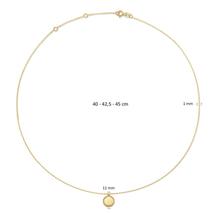 Jackie Sunflower Engraving Necklace in 14K Yellow Gold - image 4