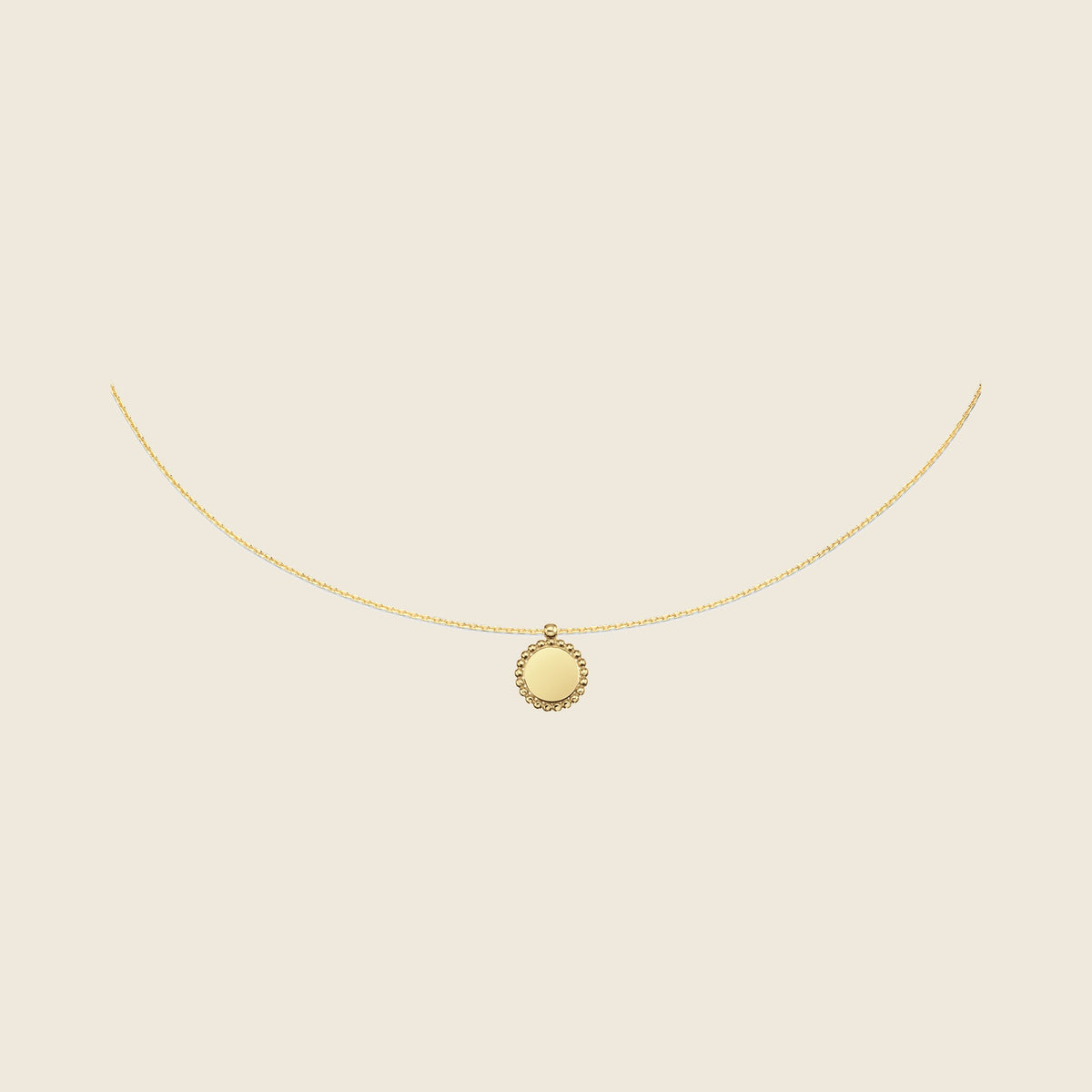 Jackie Sunflower Engraving Necklace in 14K Yellow Gold - image 1