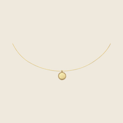 Jackie Sunflower Engraving Necklace in 14K Yellow Gold - image 1