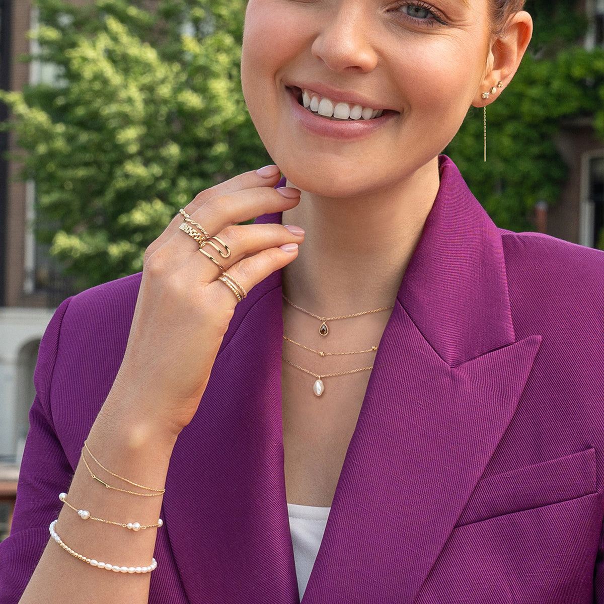 Jackie Pearl of Vermeer Necklace in 14K Yellow Gold - image 2