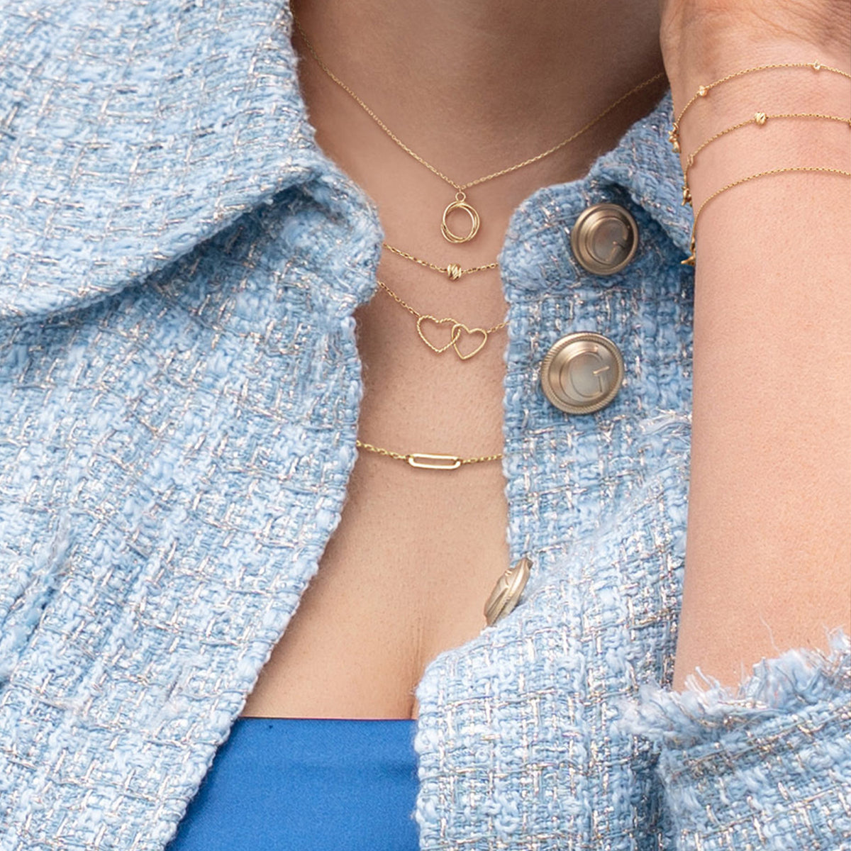 Jackie Connected Love Necklace in 14K Yellow Gold - image 2
