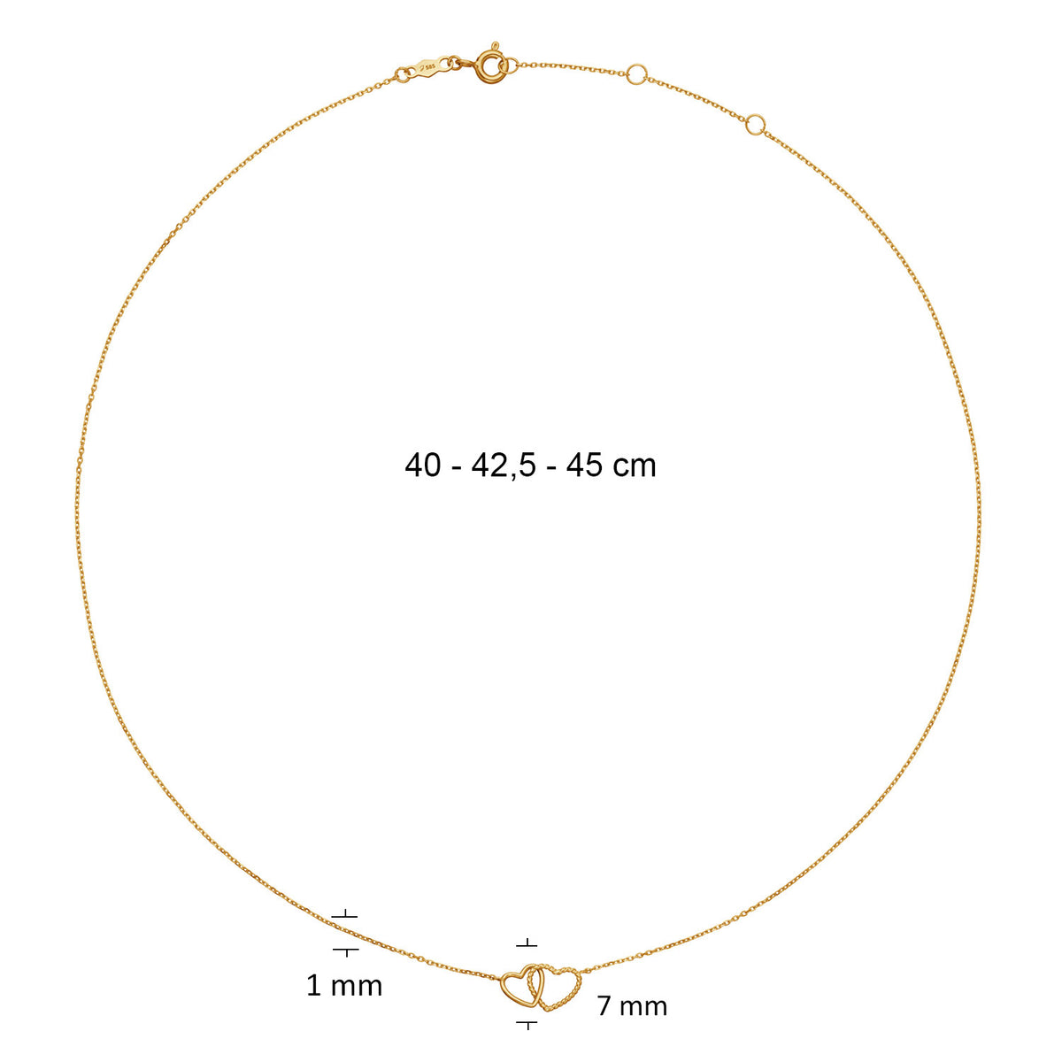 Jackie Connected Love Necklace in 14K Yellow Gold - image 4