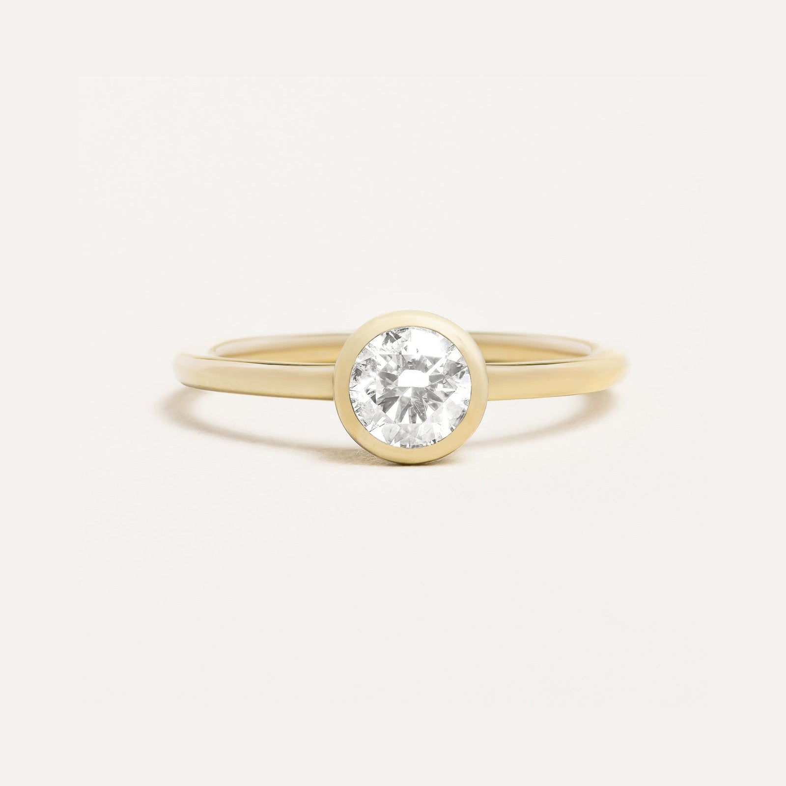 Large Round Bezel Engagement Ring | Proud Diamond