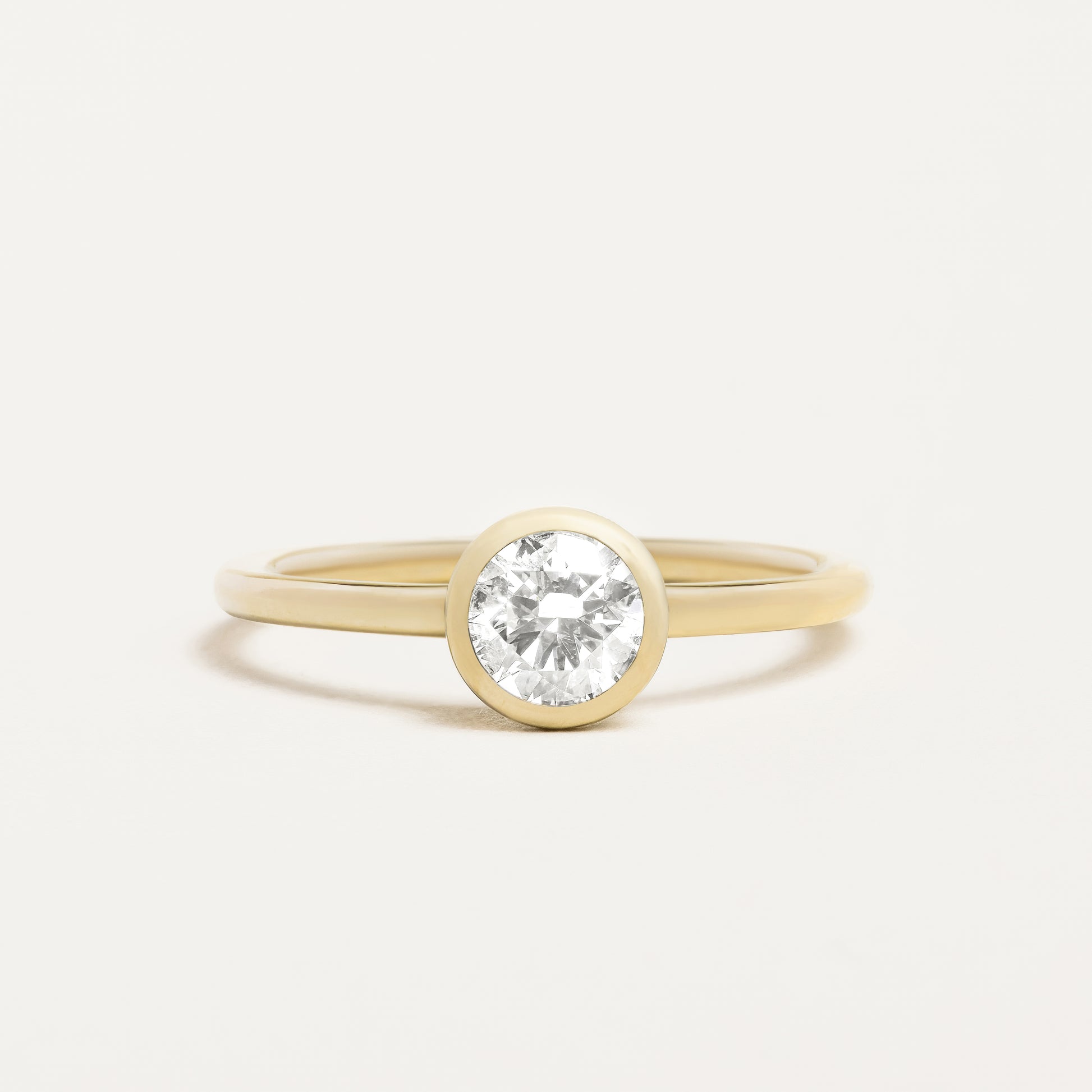 Large Round Bezel Engagement Ring