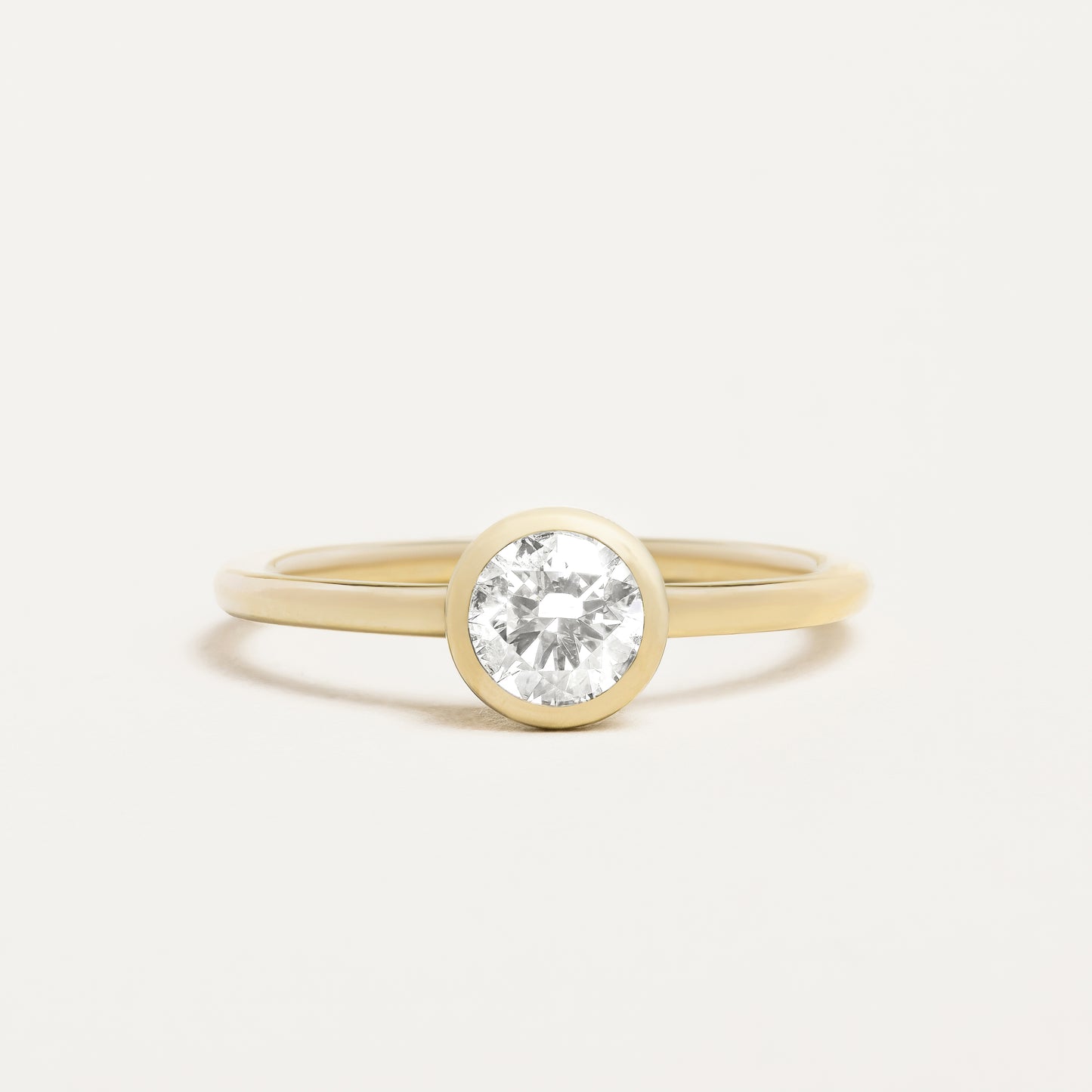 Large Round Bezel Engagement Ring