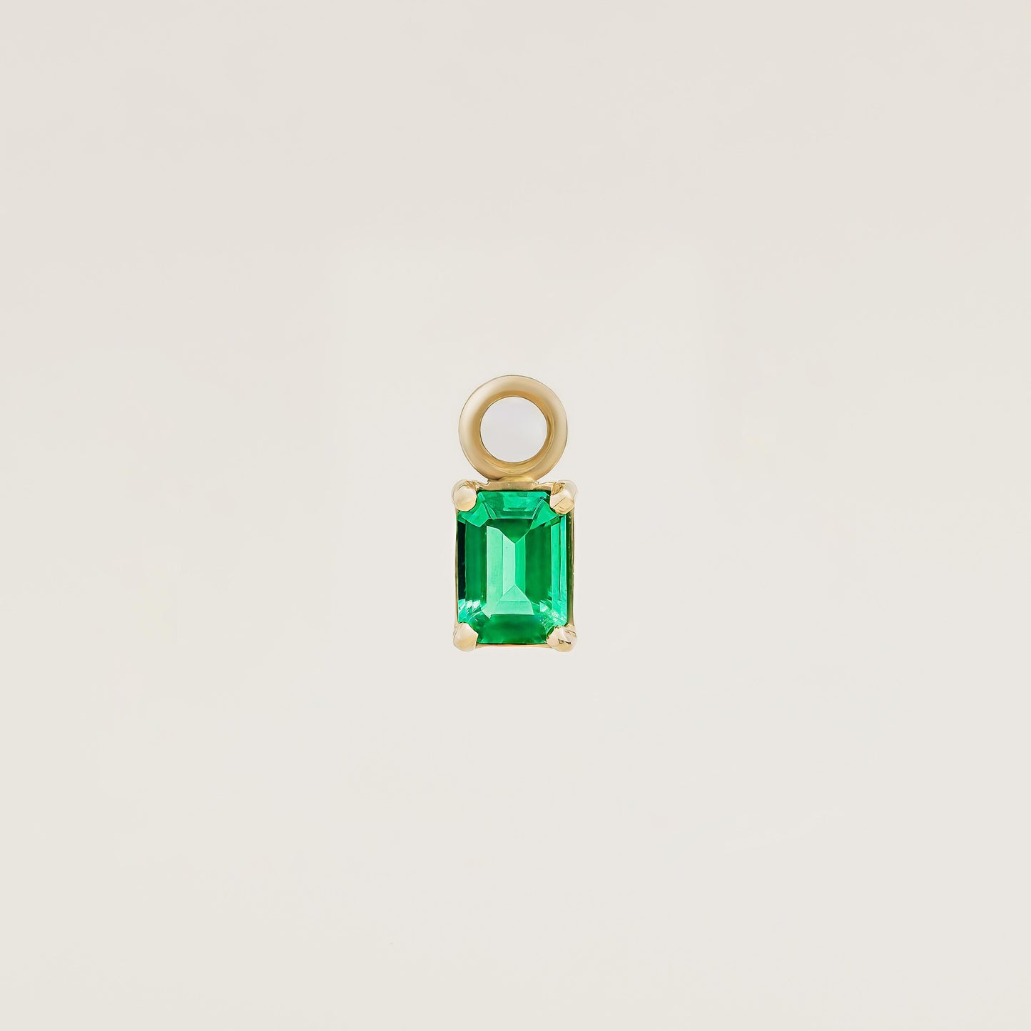 Large Emerald Charm for Hoops