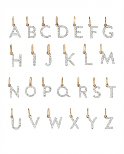 Diamond initial letter bracelet