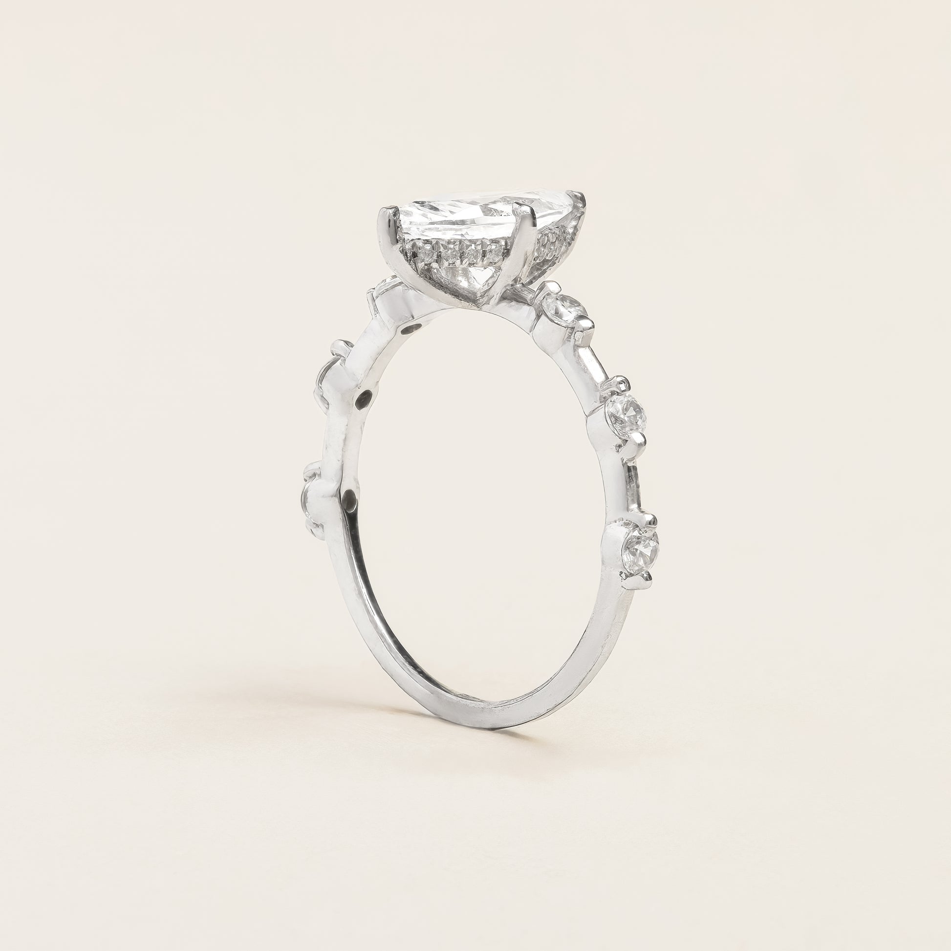 Marquise Diamond Engagement Ring Side View