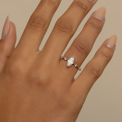 Marquise Diamond Engagement Ring On Body