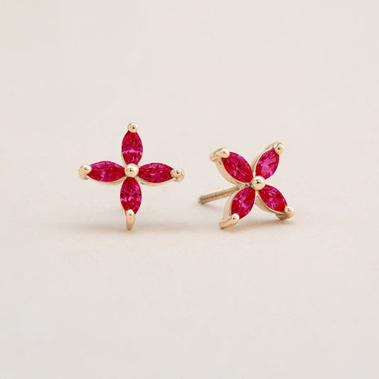 Marquise Ruby Studs