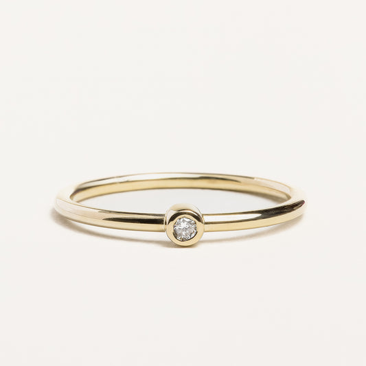 Mini Round Bezel Diamond Ring