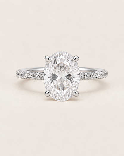 Pavé Oval Cut Engagement Ring