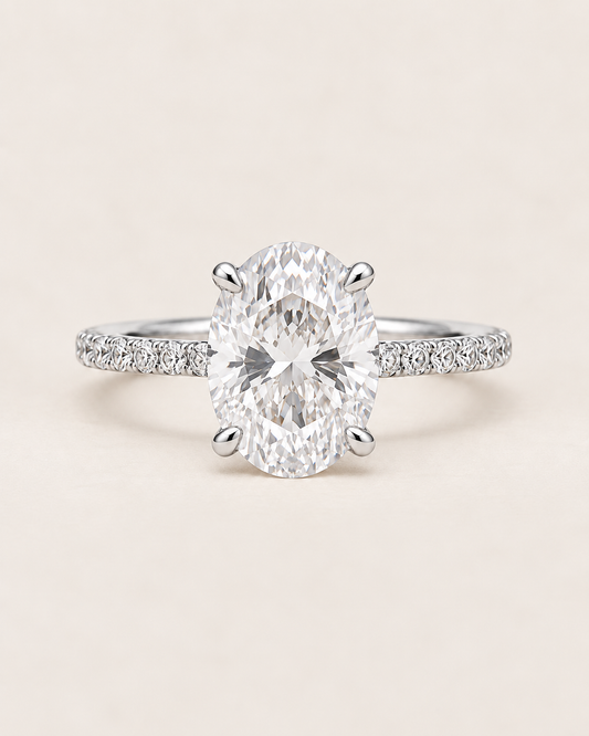 Pavé Oval Cut Engagement Ring