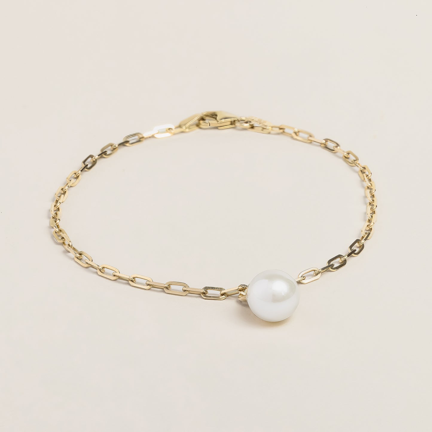 Paperclip bracelet with Pearl Charm
