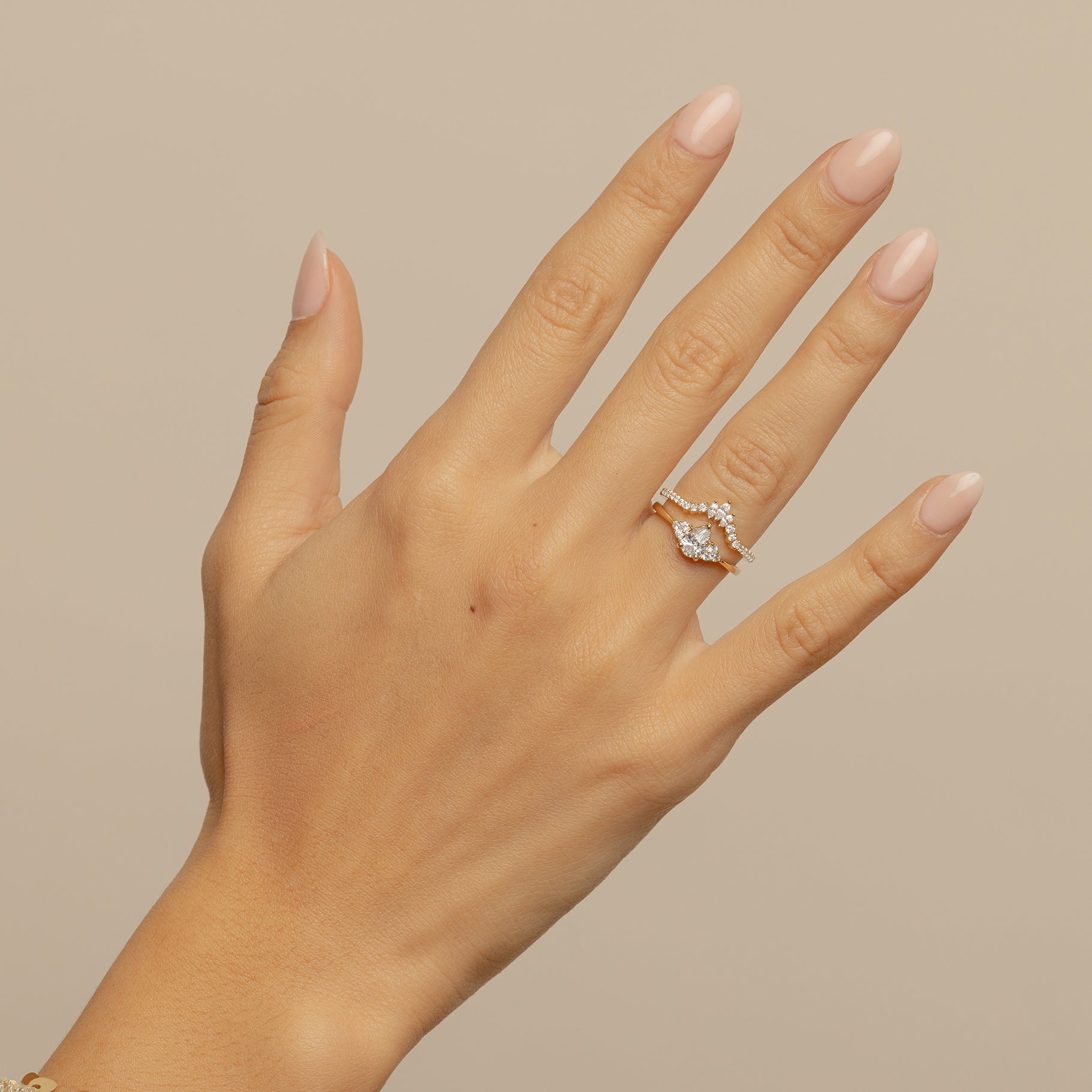 Marquise & Pear Shaped Cluster Ring