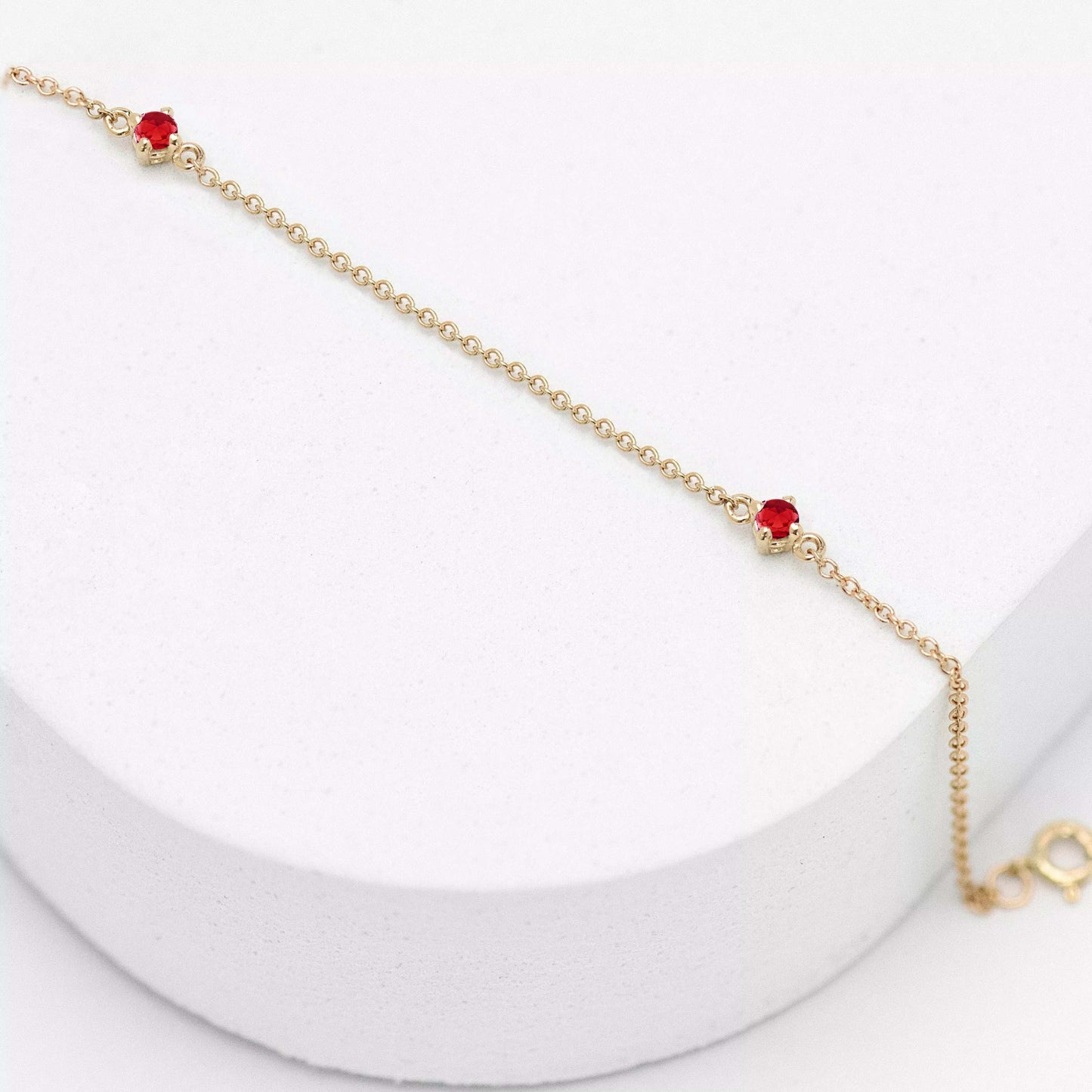 Personalized Station Bracelet with Ruby