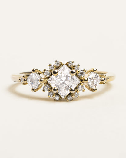 Princess Cut Three Stone Ring