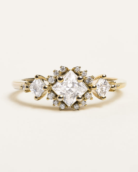 Princess Cut Three Stone Ring