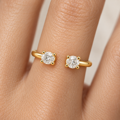 Open Round Diamond Ring in Gold