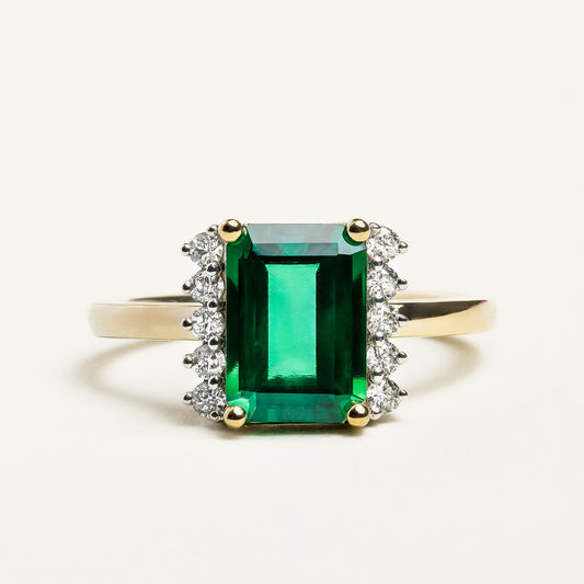 Rectangular Emerald Engagement Ring