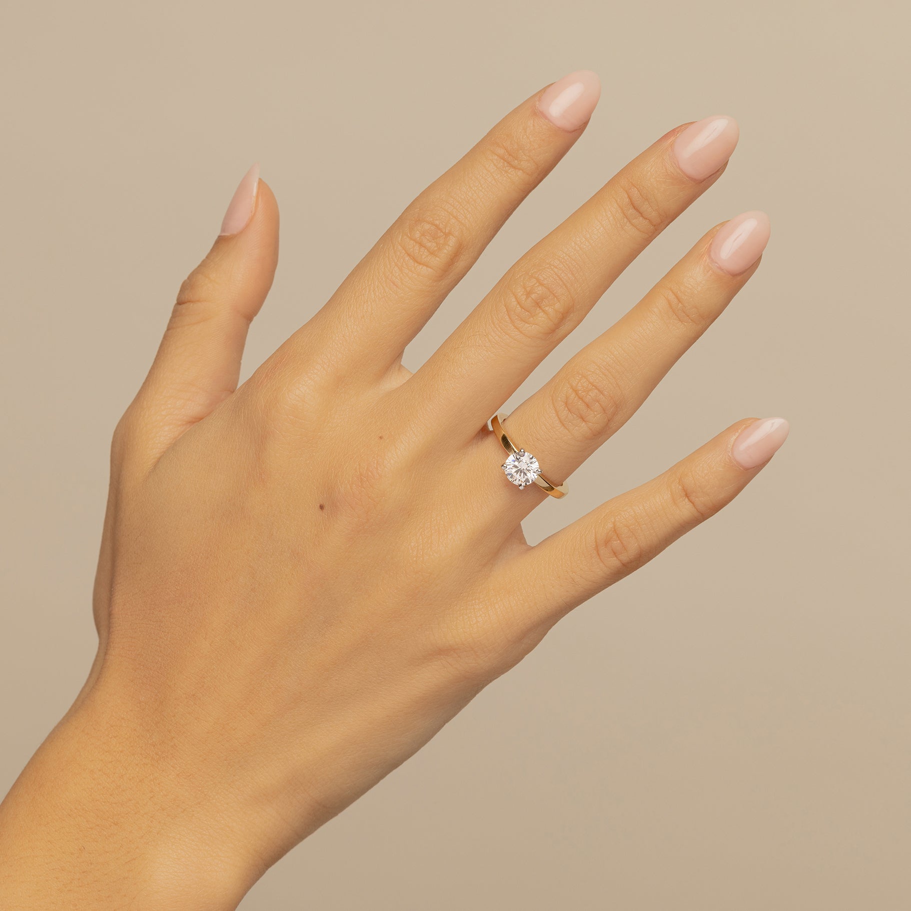 Solitaire round cut diamond rings hotsell