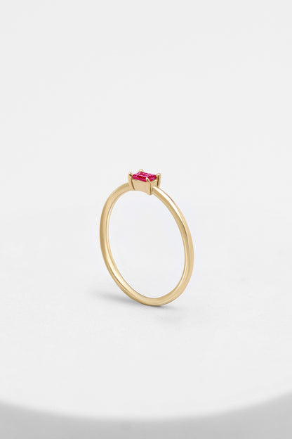Ruby Mini Baguette Ring