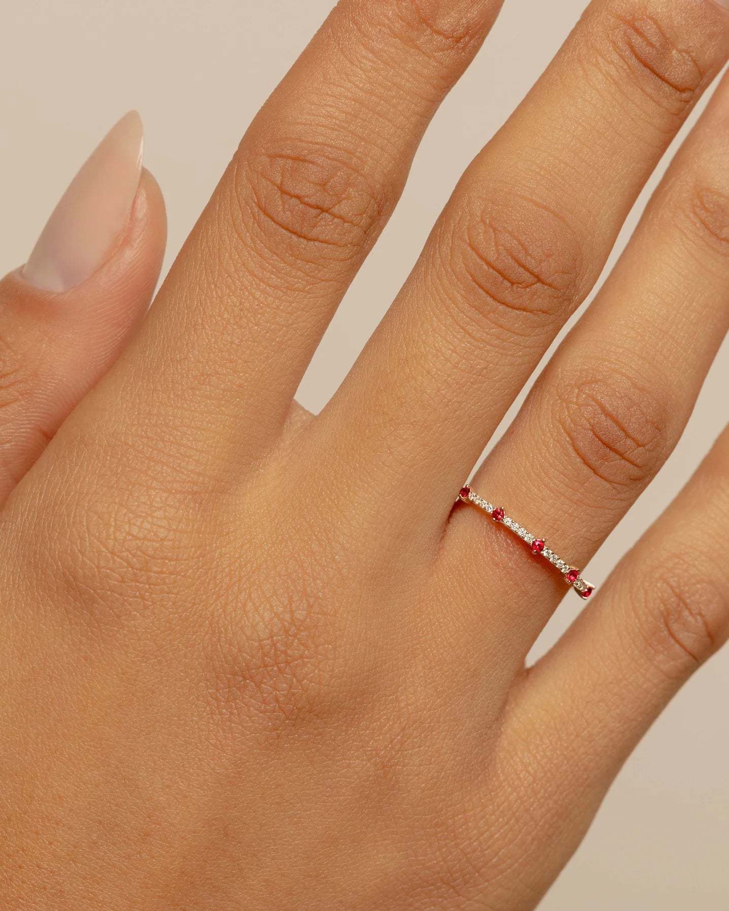 Ruby Mini Half-Eternity Ring (Ready-to-ship)