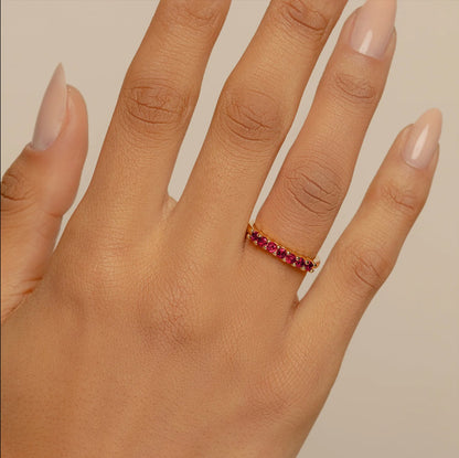 7 Stone Ruby Ring